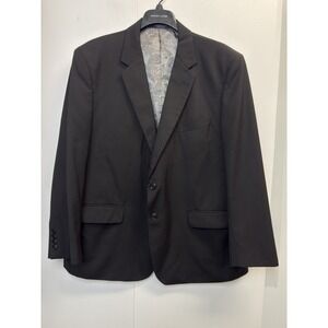 Adolfo‎ Men's Portly Black Blazer Jacket Size 46S Regular Fit Sport Coat